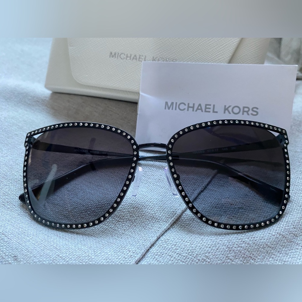 NWT Michael Kors Stockholm Rhinestone Sunglasses Black MK1098B - Picture 15 of 16